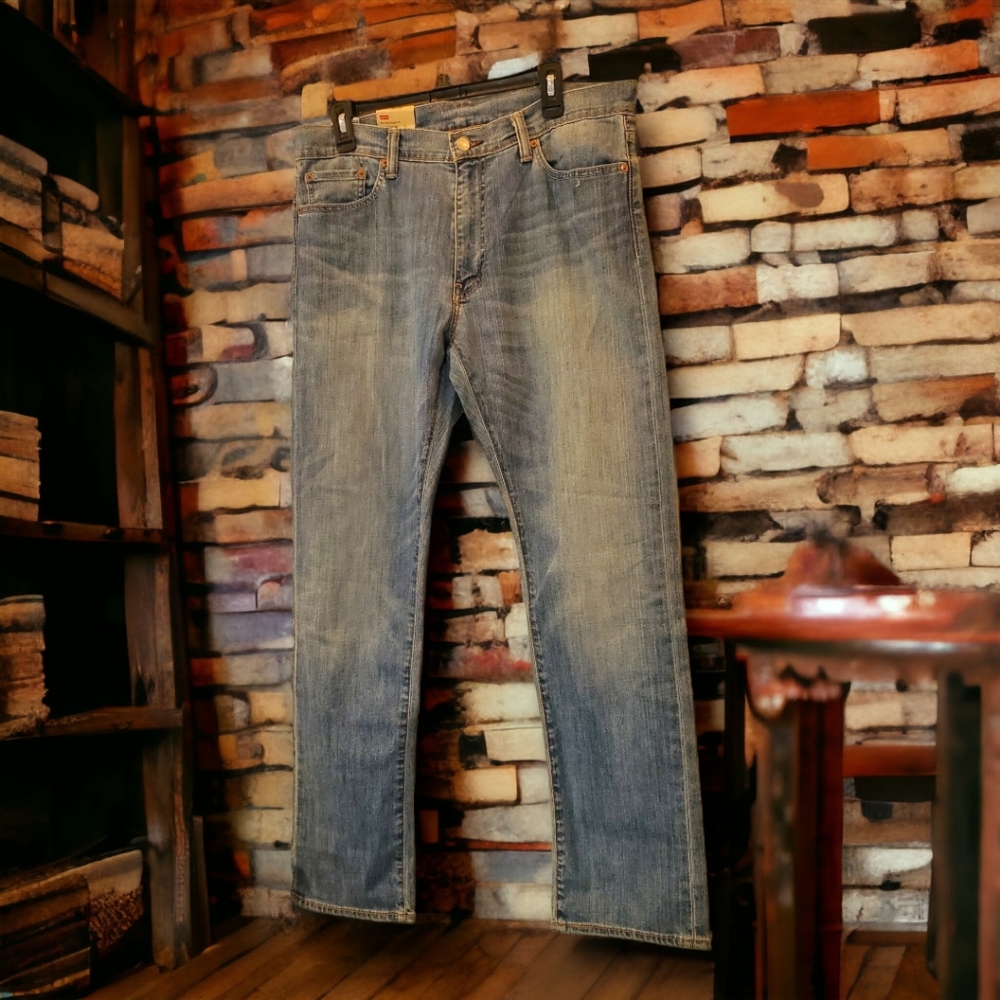 Levi's Levi Strauss & Co 513 Denim Jeans Slim Fit W38 L32 Women's Light Wash NWT